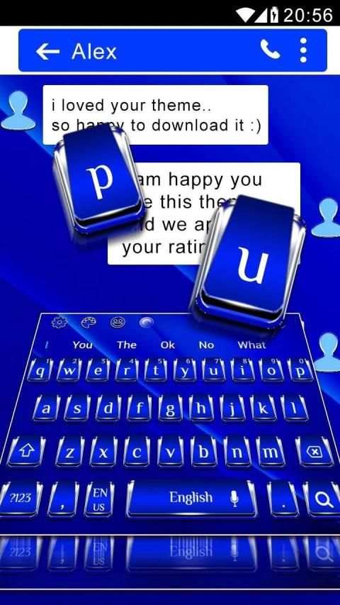 Classic Silver Blue Keyboard Theme स्क्रीनशॉट 3