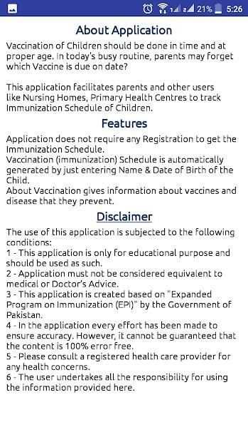Immunization Schedule screenshot 1