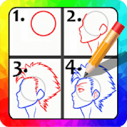 ikon How to draw anime characters step by step