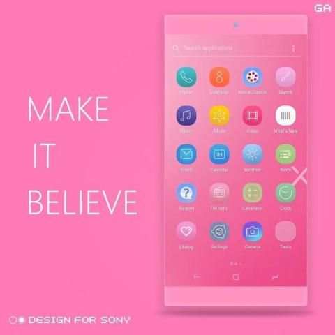 GALAXY XPERIA Theme | JUST PINK *Tema SONY Xperia screenshot 2