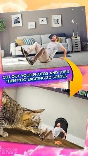 Picture in Hole - Levitation Camera, 3D Photos screenshot 1