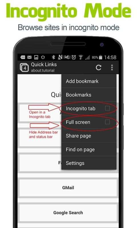 Fast Browser Android Tablet screenshot 1