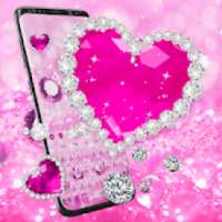 Pink Diamond Heart Keyboard Theme