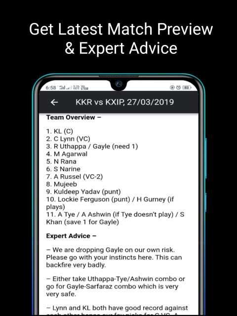 Dream11 Daily Prediction - Fantasy Cricket app screenshot 2