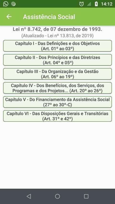 Lei Orgânica da Assistência Social + Lei nº 8662 screenshot 2