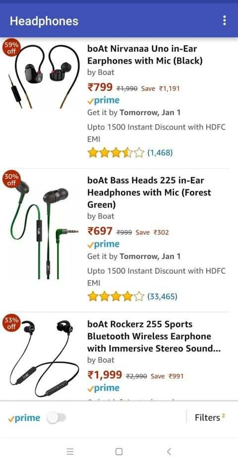 Headphones at Amazon screenshot 1