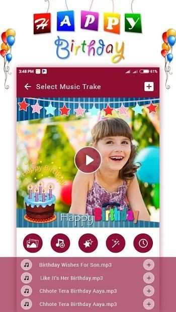 Happy Birthday Video Maker : Birthday Song Video स्क्रीनशॉट 4