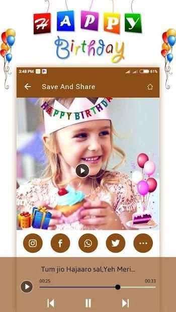 Happy Birthday Video Maker : Birthday Song Video स्क्रीनशॉट 1