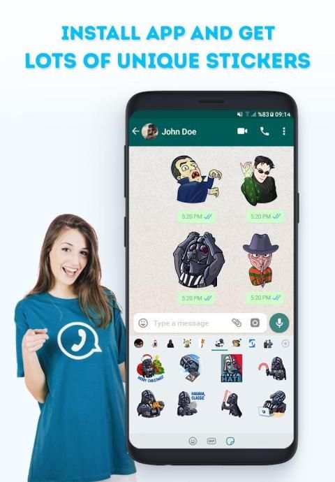 * Movies & TV Shows Sticker Packs for WhatsApp * screenshot 1