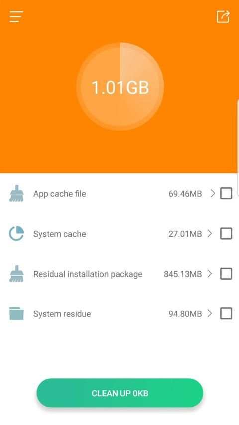 Junk file cleaning screenshot 2