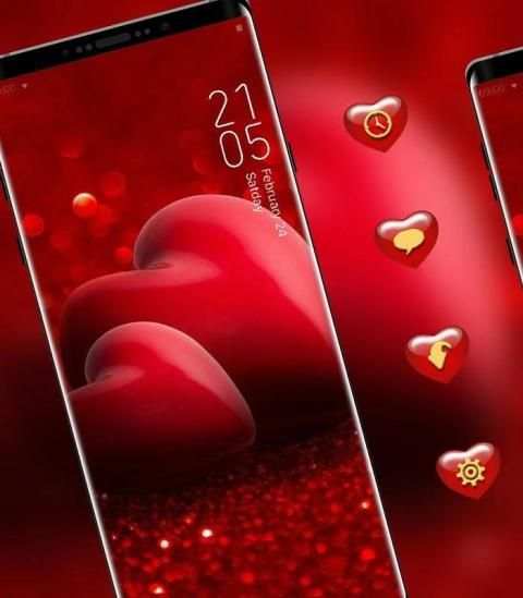 Red shining 3d effect love theme स्क्रीनशॉट 4