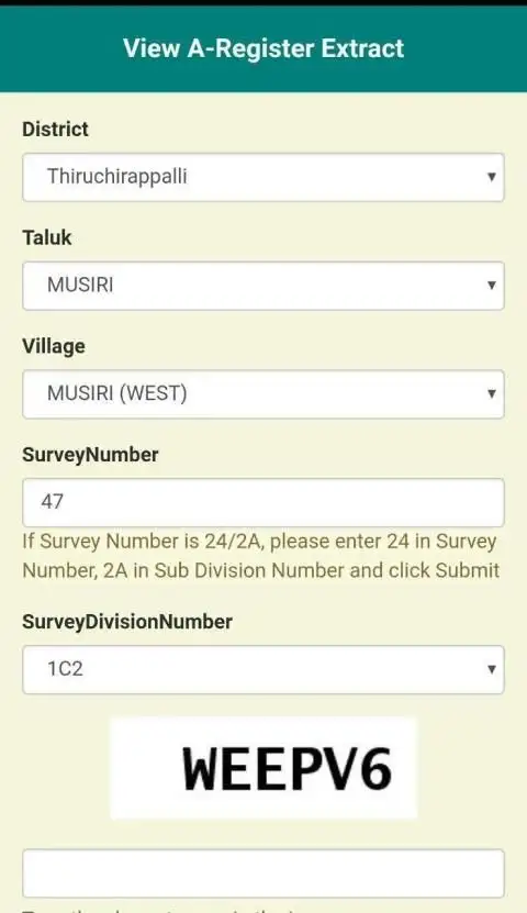 TN Patta Chitta, TSLR Extract, A-Register Extract screenshot 3
