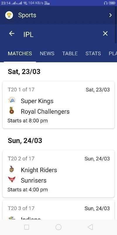 IPL_2019 LIve Score स्क्रीनशॉट 2