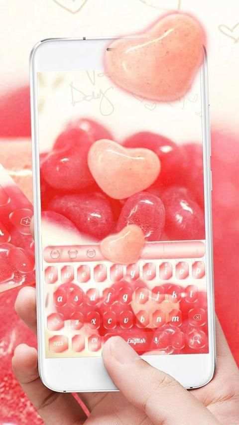 Sweet Pink Love Candy Keyboard screenshot 3