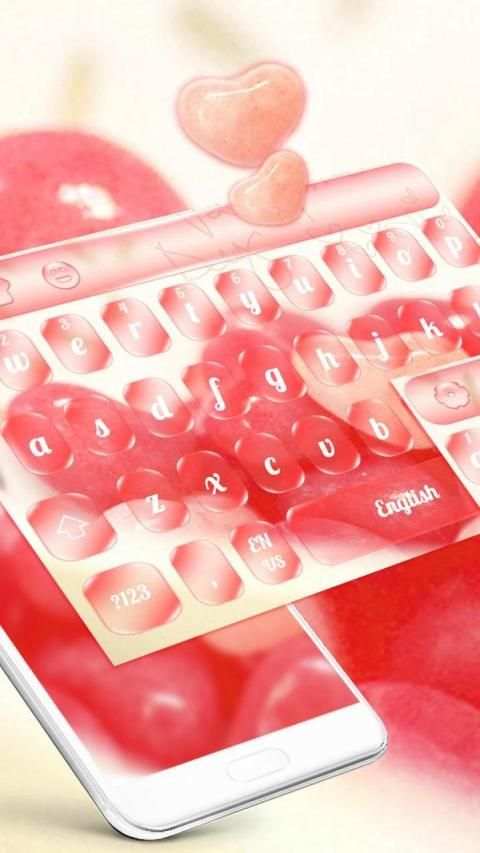 Sweet Pink Love Candy Keyboard screenshot 2