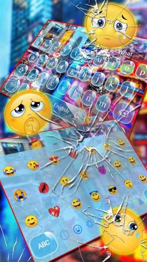 Colorful Broken Glass Keyboard Theme स्क्रीनशॉट 1