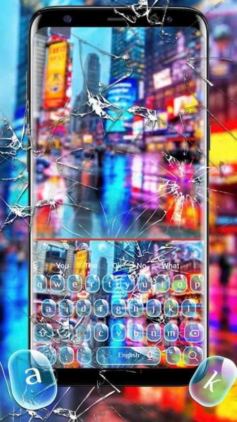 Colorful Broken Glass Keyboard Theme स्क्रीनशॉट 3