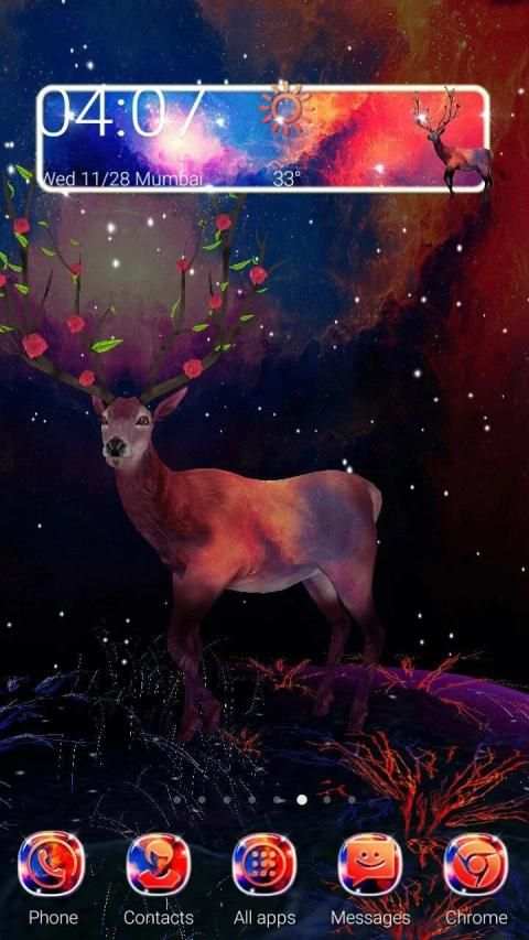 3D Fantasy Night Reindeer Launcher Theme screenshot 4