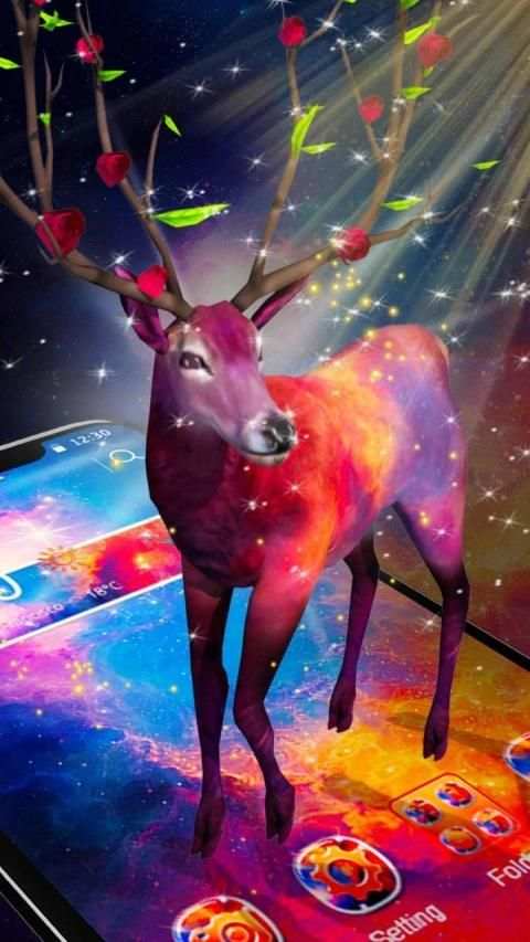 3D Fantasy Night Reindeer Launcher Theme screenshot 5