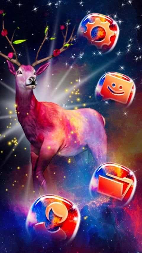 3D Fantasy Night Reindeer Launcher Theme screenshot 3