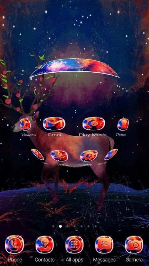 3D Fantasy Night Reindeer Launcher Theme screenshot 2
