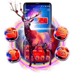 3D Fantasy Night Reindeer Launcher Theme आइकन