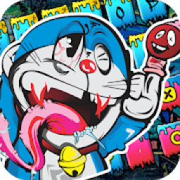 ikon Graffiti Blue Cat keyboard