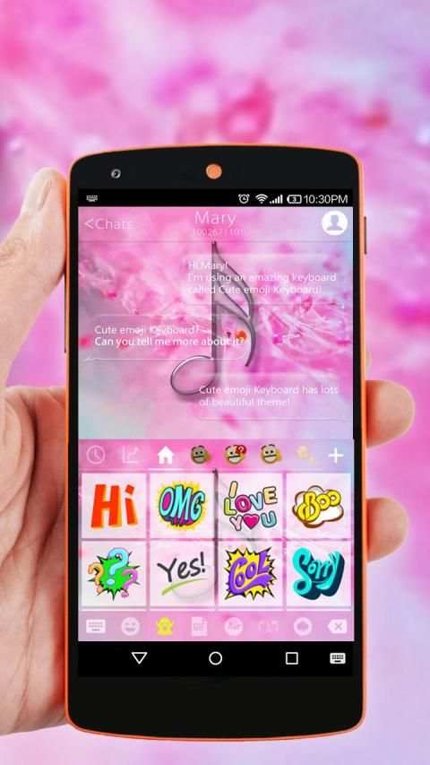 Emoji Keyboard Pink Flower screenshot 6