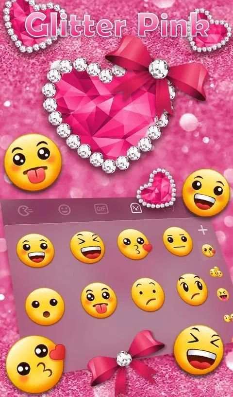 Glitter Pink Keyboard Theme screenshot 2