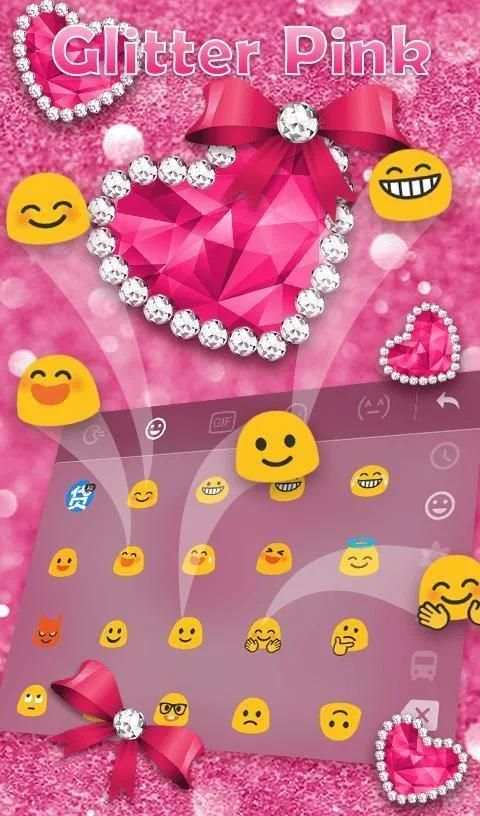 Glitter Pink Keyboard Theme screenshot 1