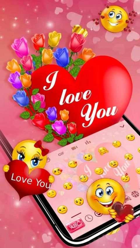 Romantic Heart Keyboard स्क्रीनशॉट 1