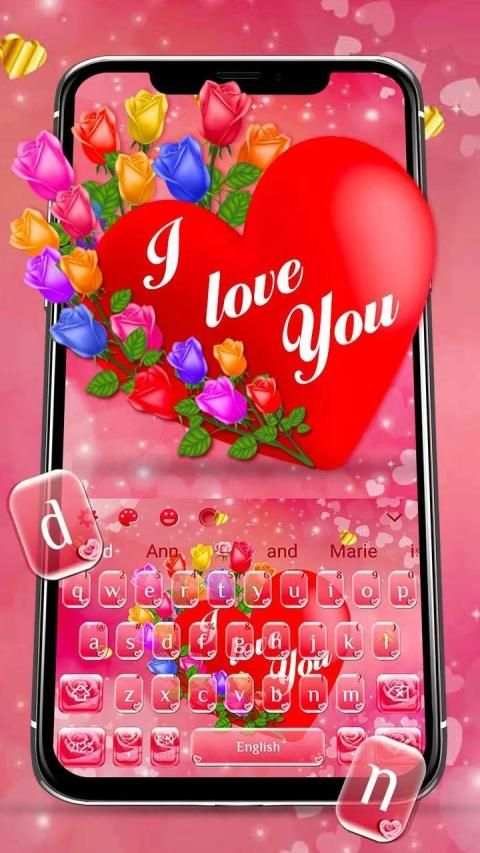 Romantic Heart Keyboard स्क्रीनशॉट 3