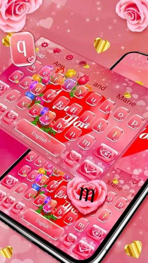 Romantic Heart Keyboard स्क्रीनशॉट 2