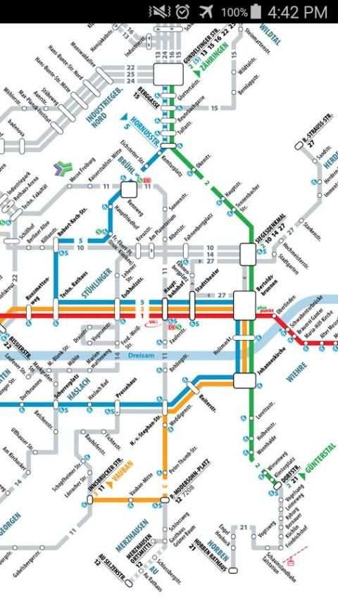 Freiburg Tram & Bus Map screenshot 2