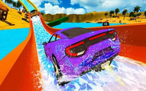 Water Slide Car Racing Stunts 2019 screenshot 1