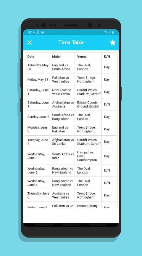 Cricket World Cup 2019 - Watch Live Match screenshot 2