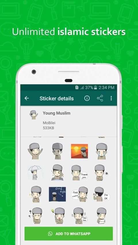 Islamic Cartoon Stickers for WAStickerApps स्क्रीनशॉट 1