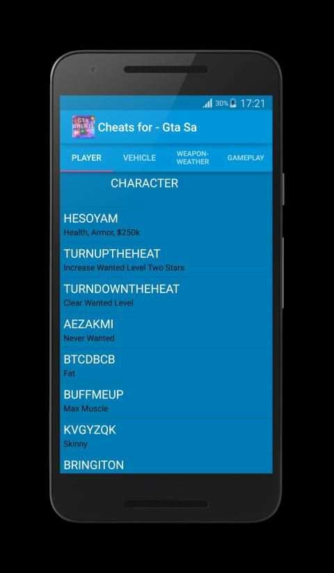 Cheat for Gta San Andreas Plus स्क्रीनशॉट 12