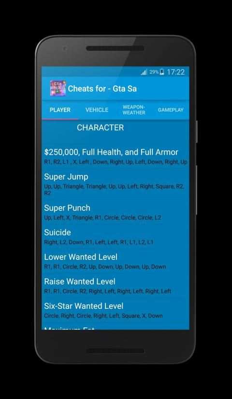 Cheat for Gta San Andreas Plus स्क्रीनशॉट 8