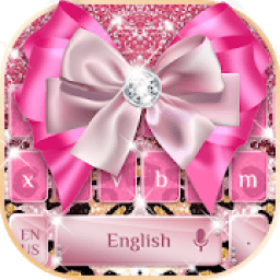 ikon Pink Glitter Cheetah Keyboard