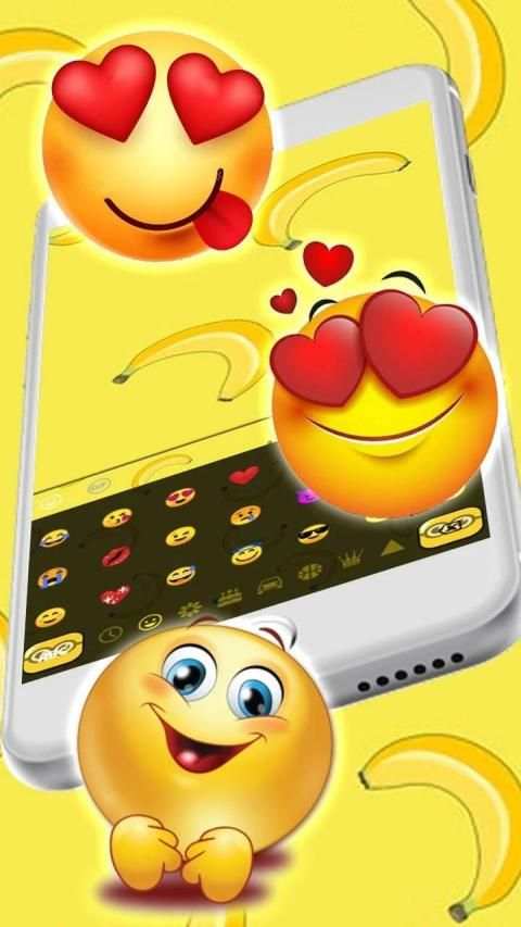Yellow Cute Cartoon Keyboard Theme screenshot 1