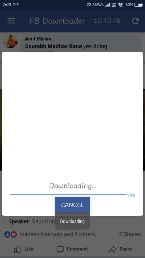 Facebook Video Downlaoder - HD Downloader screenshot 1