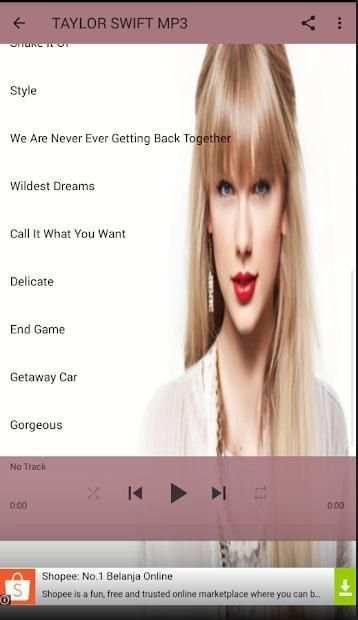 Taylor Swift Mp3 screenshot 1