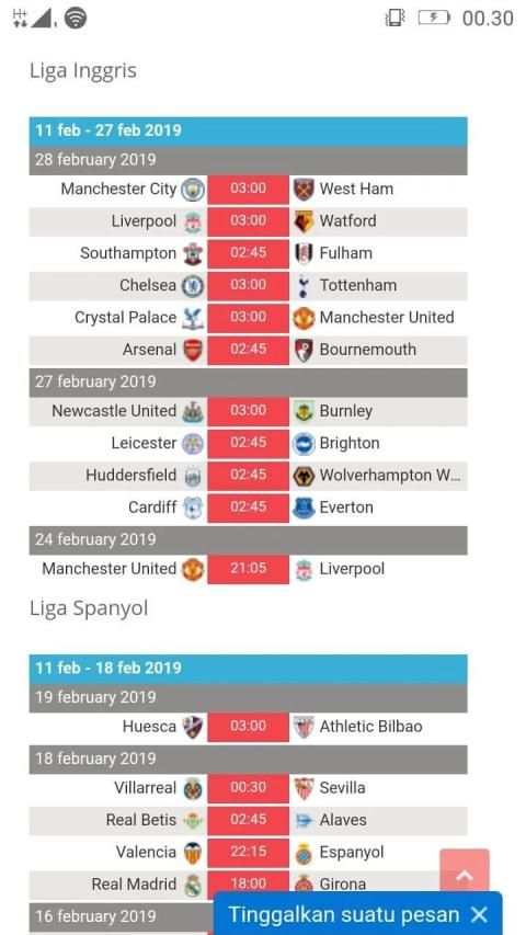 Jadwal Bola screenshot 2