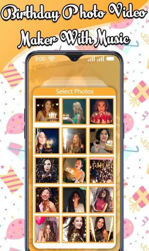 Birthday Photo Video Maker with Music:Video Editor स्क्रीनशॉट 6