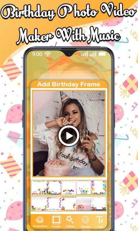 Birthday Photo Video Maker with Music:Video Editor स्क्रीनशॉट 4