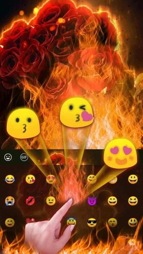 Fire Rose Keyboard स्क्रीनशॉट 1