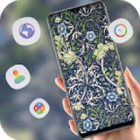 Abstract Tiled pattern flower theme