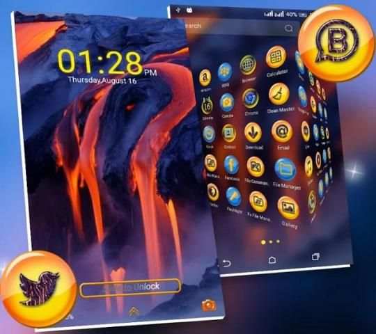 Volcano Hill Launcher Theme screenshot 3