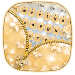 Glossy Golden Zipper Keyboard Theme आइकन